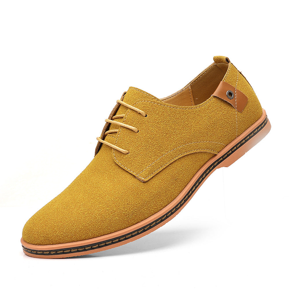 Personality Men's Casual Suede Shoes Camel GlamzKart