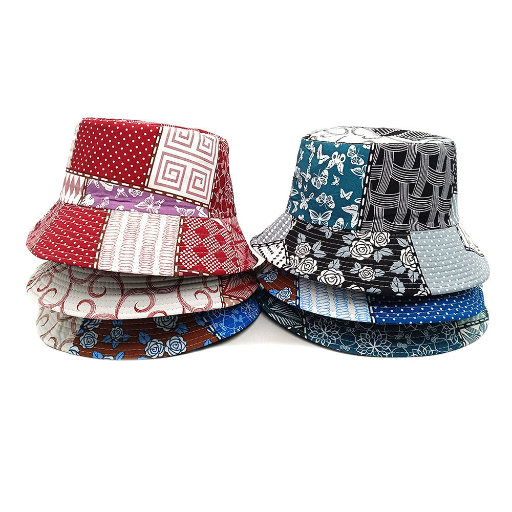 Geometric Bucket Hat Color Matching Printing Double-sided Wear Bucket Hat GlamzKart