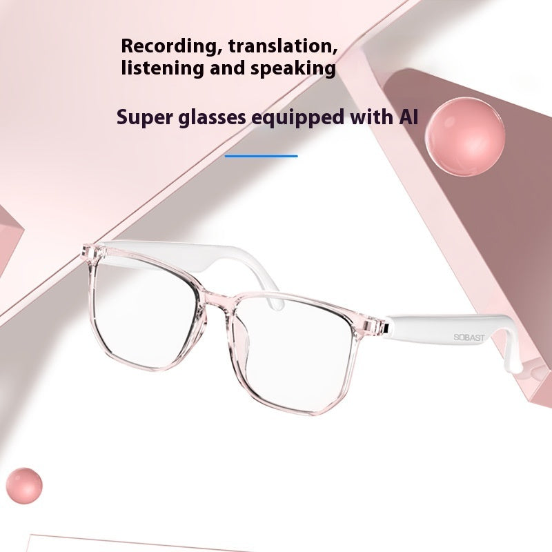 Intelligent AI Translation Wireless Bluetooth Glasses Headset Language Real-time Interpretation White GlamzKart