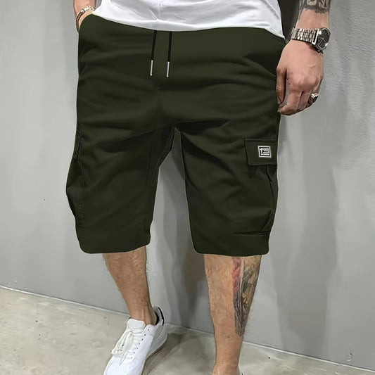 Shorts Summer Men's American Fifth Pants Overalls Korean Black Army Green GlamzKart