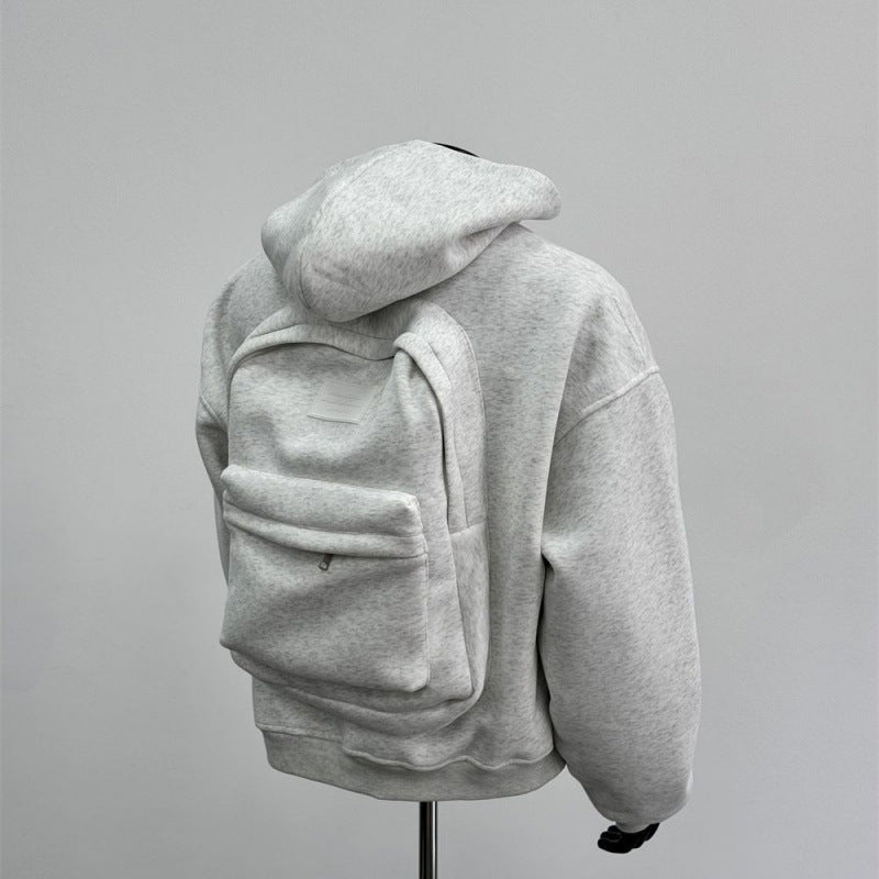 Fashion Personalized Men's Clothing Spring New Hoodie Light Gray GlamzKart