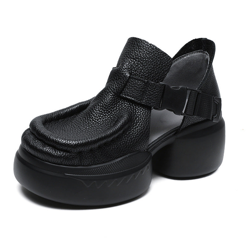 Summer Platform Retro Literary Lady Sandals Black GlamzKart