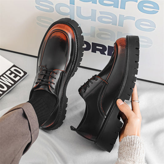 Platform Height Increasing Casual Leather Shoes GlamzKart