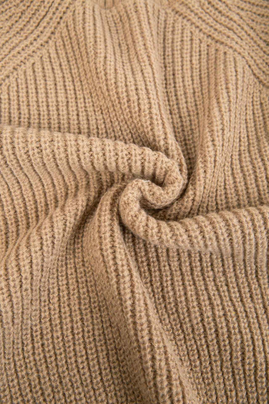 Half Open Placket Zipper Pullover Knitted Top