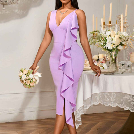 Women's Clothing Sexy V-neck Strap Dress