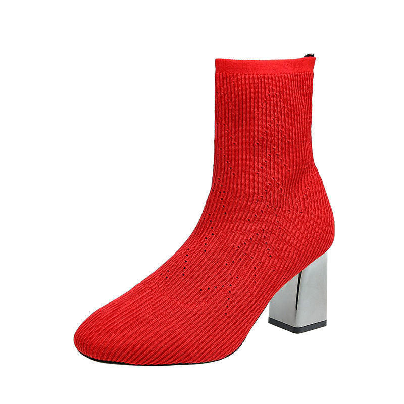 Elastic boots women high heels GlamzKart