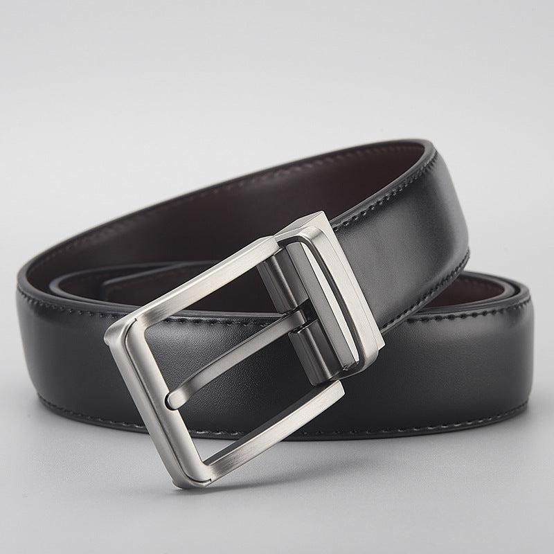 Gentleman Business Style Men's Leather Business Rotation Pin Buckle Belt GlamzKart