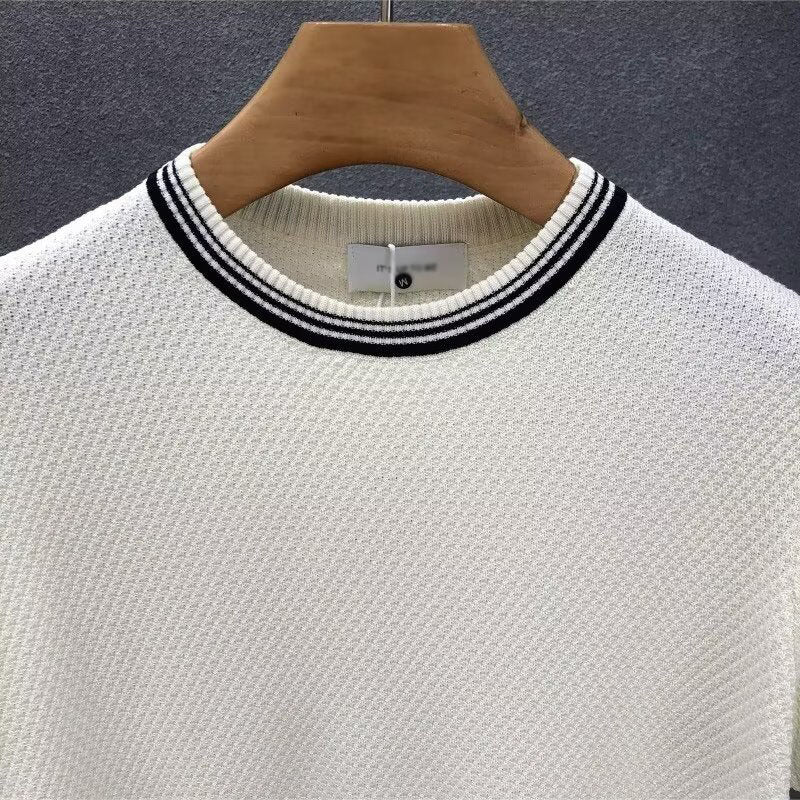 Men's Slim Fit Stretch Crew Neck T-shirt GlamzKart