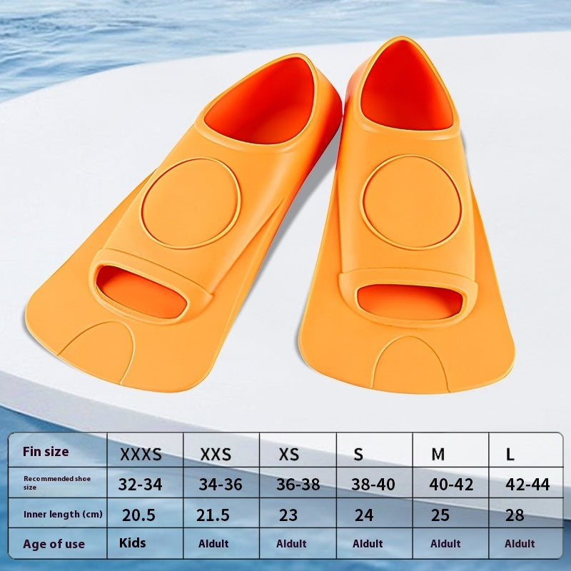 Swimming Flippers Freestyle Silicone Short Flippers Orange GlamzKart