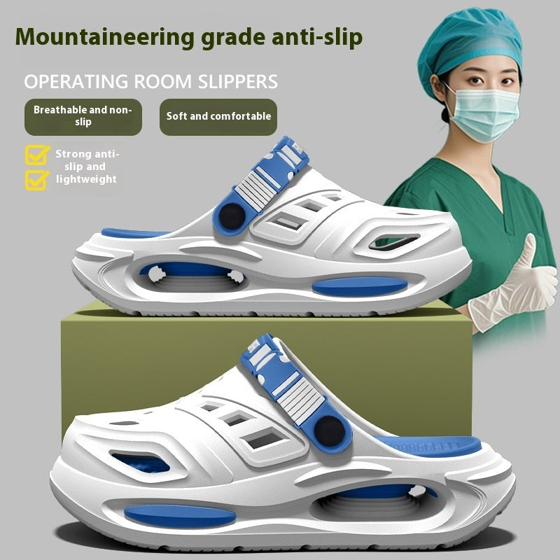 Slippers Men's Summer Outdoor Hole Shoes Deodorant And Non-slip 6626 Hole Shoes White GlamzKart