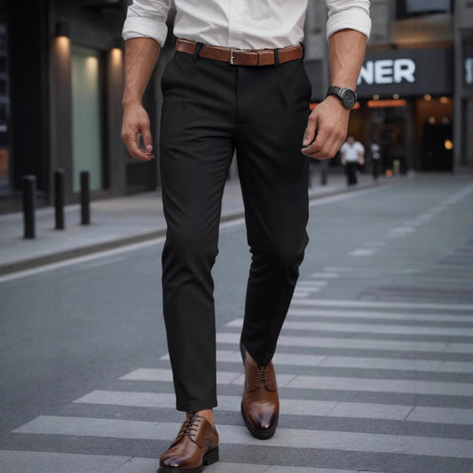 Men's Business Trousers Men's Straight Casual Pants GlamzKart