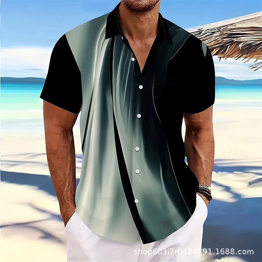 Men's T-shirt Color Series 3D Printed Short Sleeve YF14223 GlamzKart