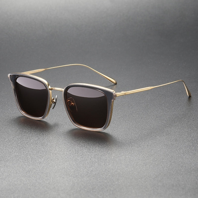 Women's Sunglasses High-grade Polarized Trend Gray Gold Frame Tea GlamzKart