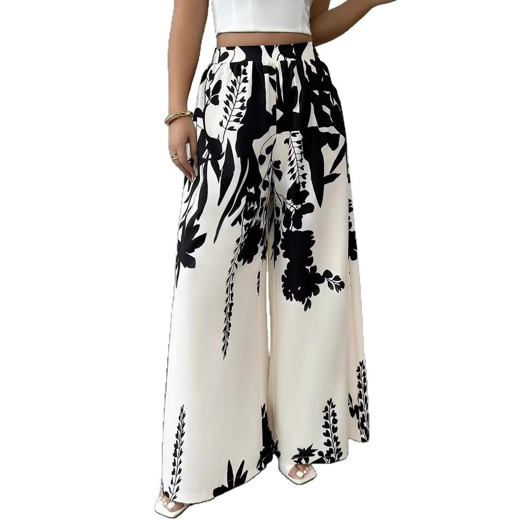 Fashion Printing Lace-up Waist-controlled Slimming Women's Casual Pants GlamzKart