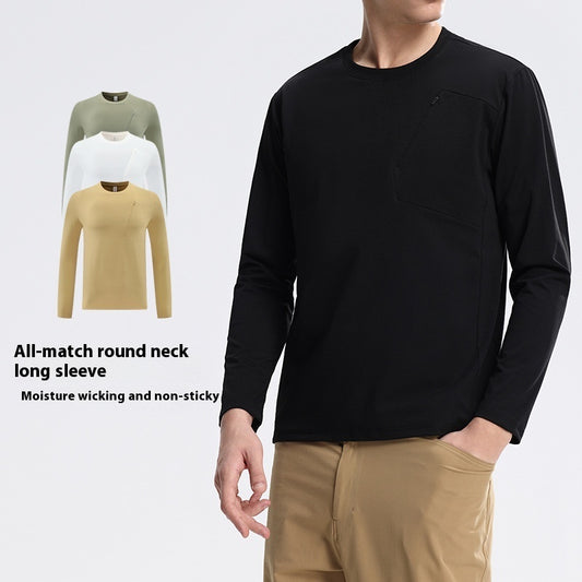 Quick-drying Long-sleeved T-shirt Round Neck Outdoor Top GlamzKart