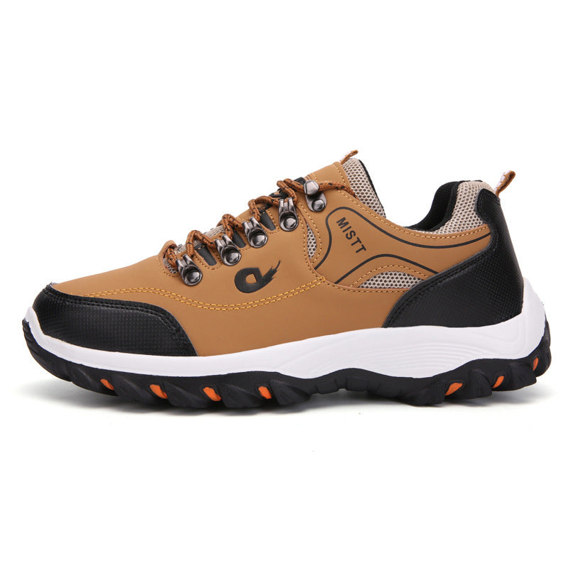 Outdoor Hiking Shoes Outdoor Adventure Camping Hiking Boots Men Yellowish Brown GlamzKart