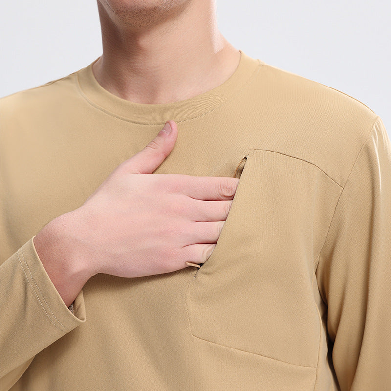 Quick-drying Long-sleeved T-shirt Round Neck Outdoor Top GlamzKart