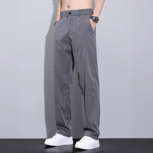 Thin Stretch Business Straight Loose-fitting Wide-leg Trousers GlamzKart