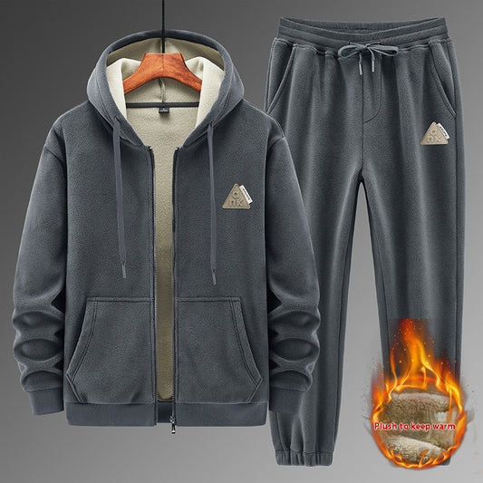 Cashmere Hooded Sweater Cotton Pants Casual Warm Keeping Sports Suit GlamzKart