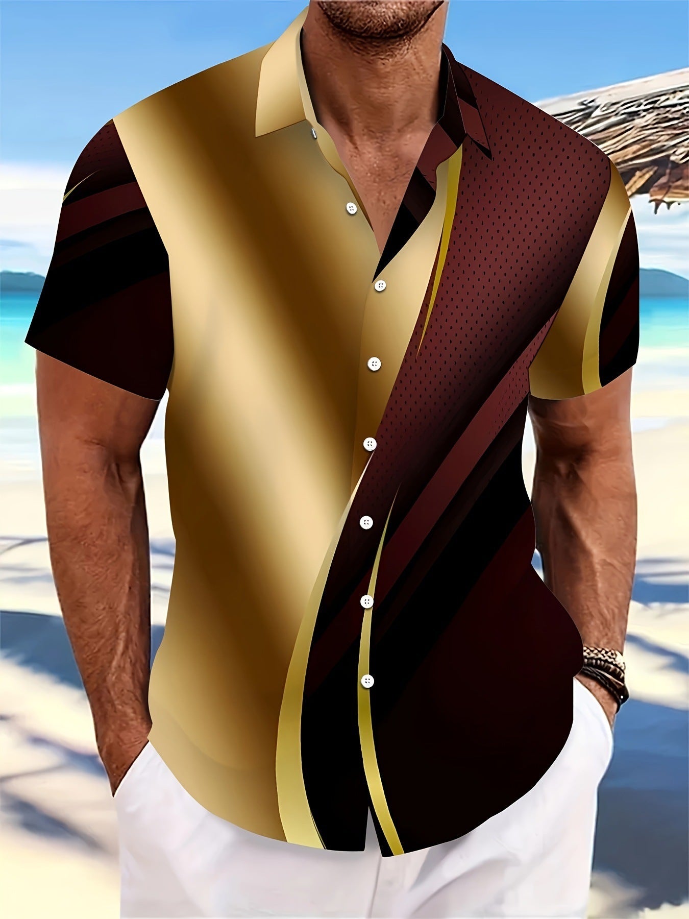 Men's T-shirt Color Series 3D Printed Short Sleeve GlamzKart