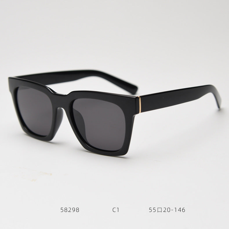 Box TR90 Polarized Sun Glasses Trendy Fashionable Man Female Online Influencer Bright Black All Gray C1 GlamzKart