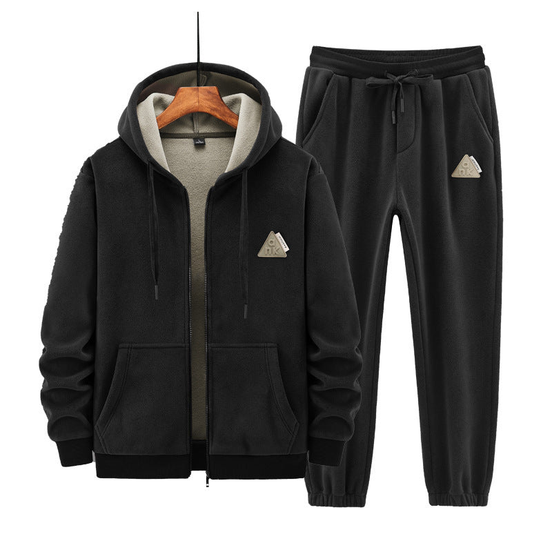 Cashmere Hooded Sweater Cotton Pants Casual Warm Keeping Sports Suit GlamzKart