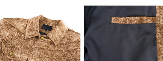 Desert Waste Soil Wind Rough Edge Damage Denim Coat GlamzKart