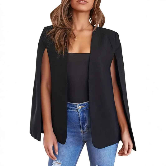 Cloak Solid Long Sleeve Cardigan Front Cape Sleeve Small Suit Jacket