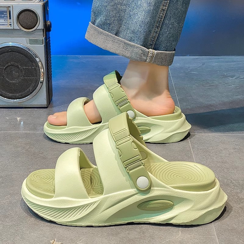 Sports Slippers Men's Thick Bottom Wear-resistant Non-slip Sandals Green GlamzKart