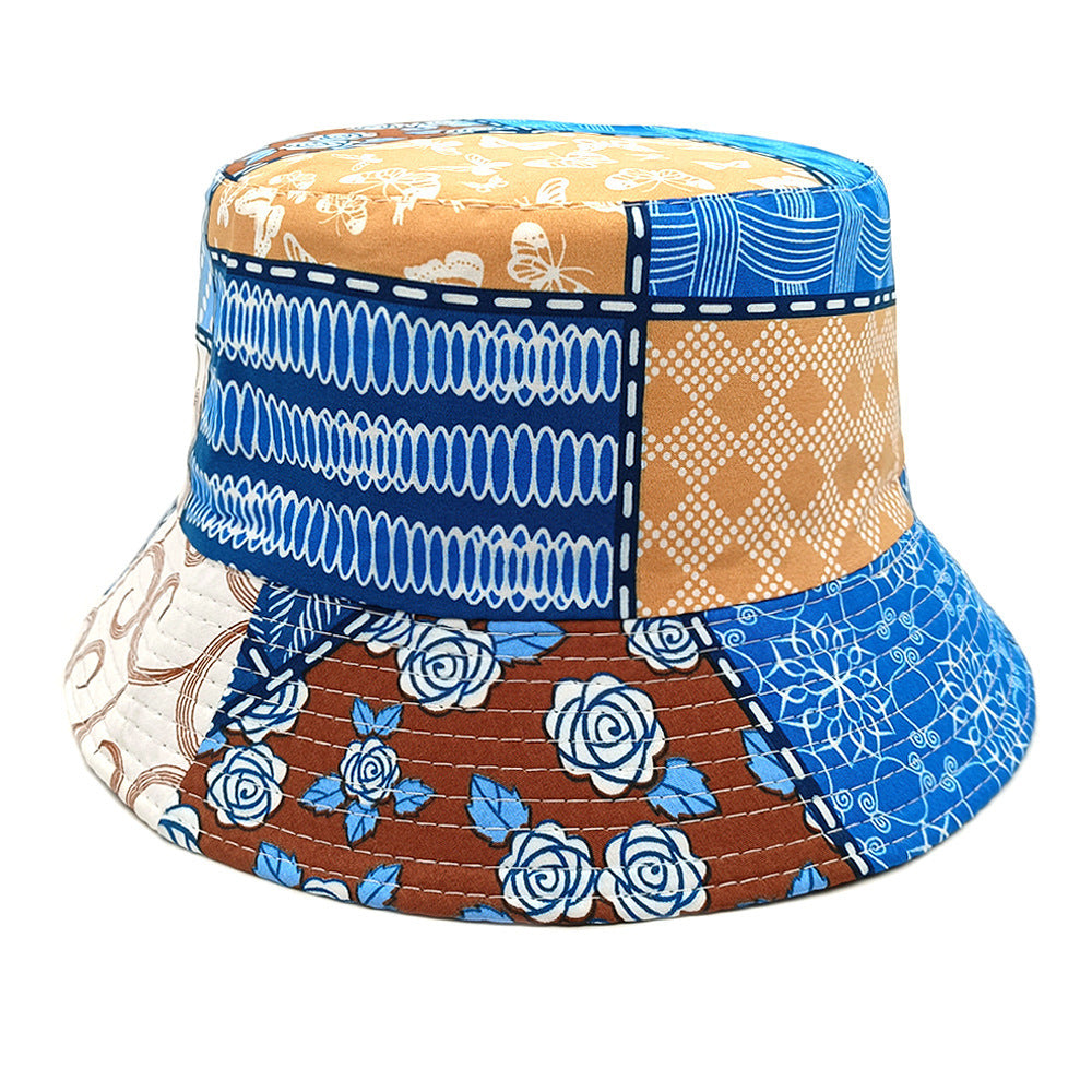 Geometric Bucket Hat Color Matching Printing Double-sided Wear Bucket Hat 6color M GlamzKart