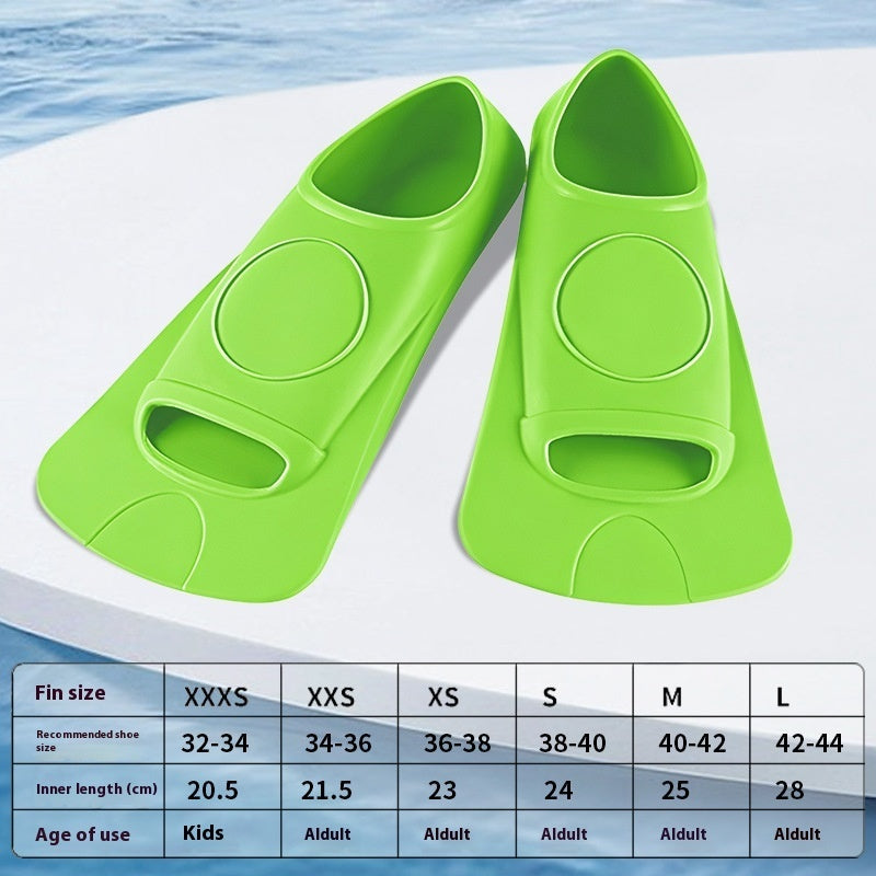 Swimming Flippers Freestyle Silicone Short Flippers Light Green GlamzKart