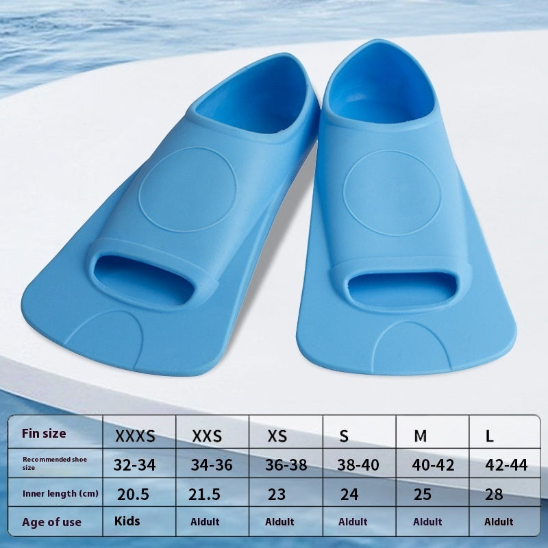 Swimming Flippers Freestyle Silicone Short Flippers Lake Blue GlamzKart