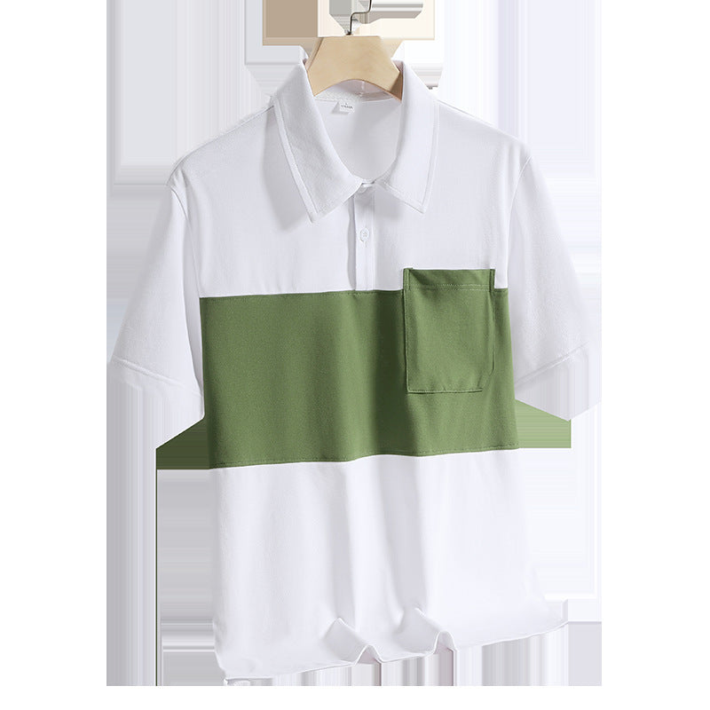 New Ice Silk Quick-drying Polo Shirt Men's Short-sleeved T-shirt White GlamzKart
