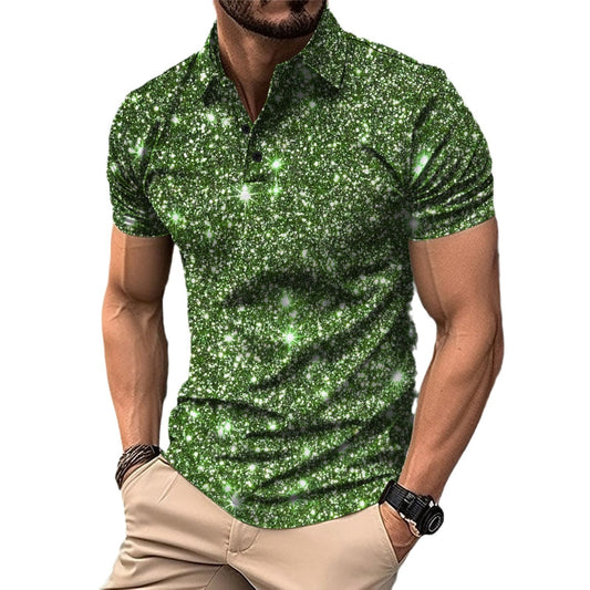 Polo Shirt Digital Printing Button Street Casual T-shirt GlamzKart