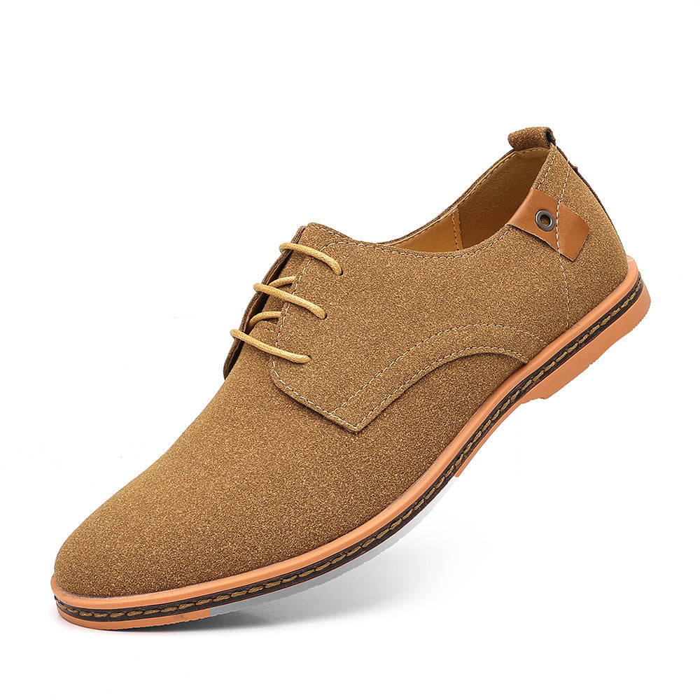Personality Men's Casual Suede Shoes Khaki GlamzKart