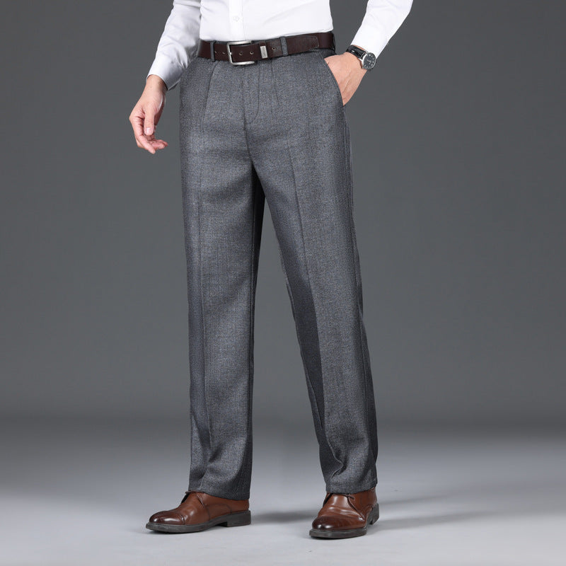 Men's Casual Pants Loose Straight Business Trousers GlamzKart