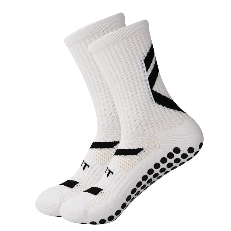 Non-slip Thickened Middle Football Shock-absorbing Wear-resistant Sports Socks White 38 To 45 GlamzKart