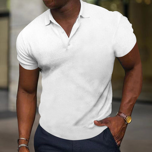 Sports Fitness T-shirt Summer Slim Fit Multi-color Short Sleeve Men's Casual White GlamzKart