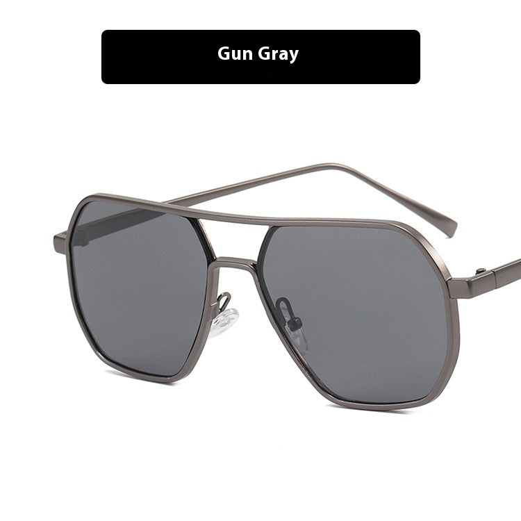 Men's Double Beam Sunglasses UV Protection As Shown In The Figure Gun Gray GlamzKart