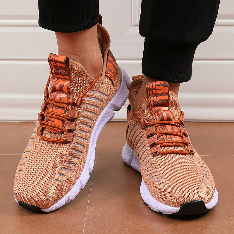 Couple's Breathable Casual Sneaker Hollow Running 8402 Light Brown GlamzKart