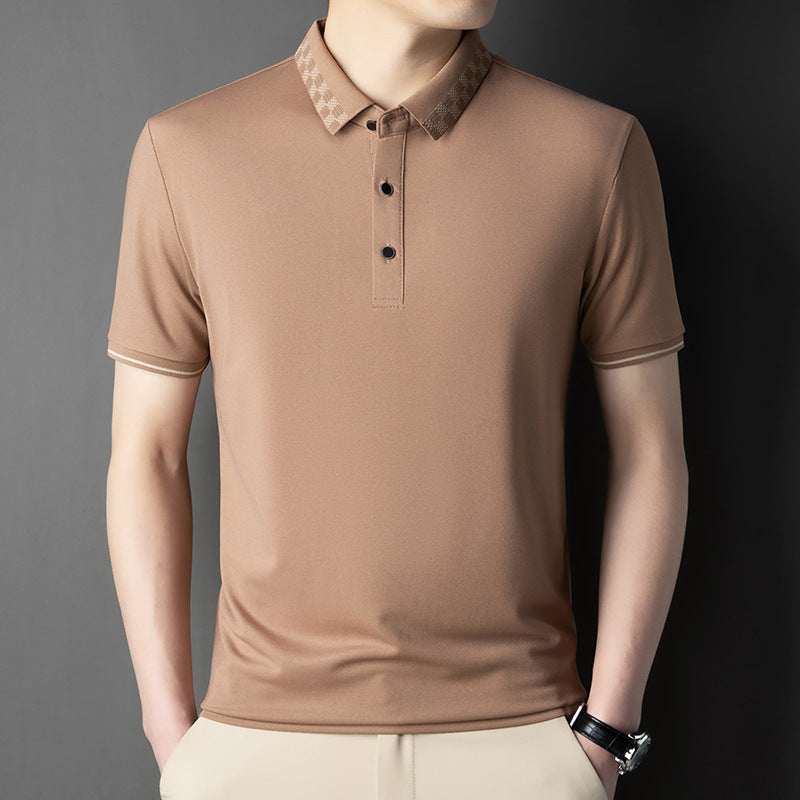 Men's Short-sleeved T-shirt Clothing For Middle-aged Dad Loose Casual GlamzKart