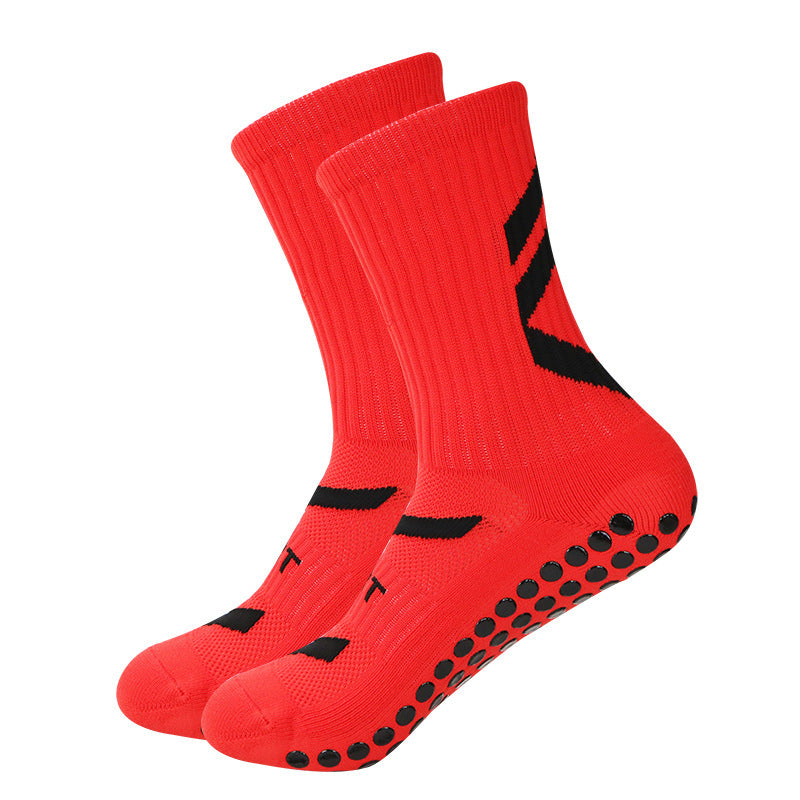 Non-slip Thickened Middle Football Shock-absorbing Wear-resistant Sports Socks Red 38 To 45 GlamzKart