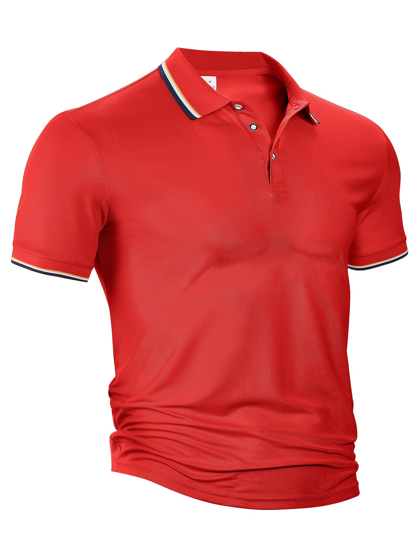 Summer Loose Lapels Short Sleeve Men Red GlamzKart