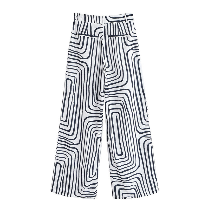Summer Fashion Printed Geometric Women's Trousers GlamzKart