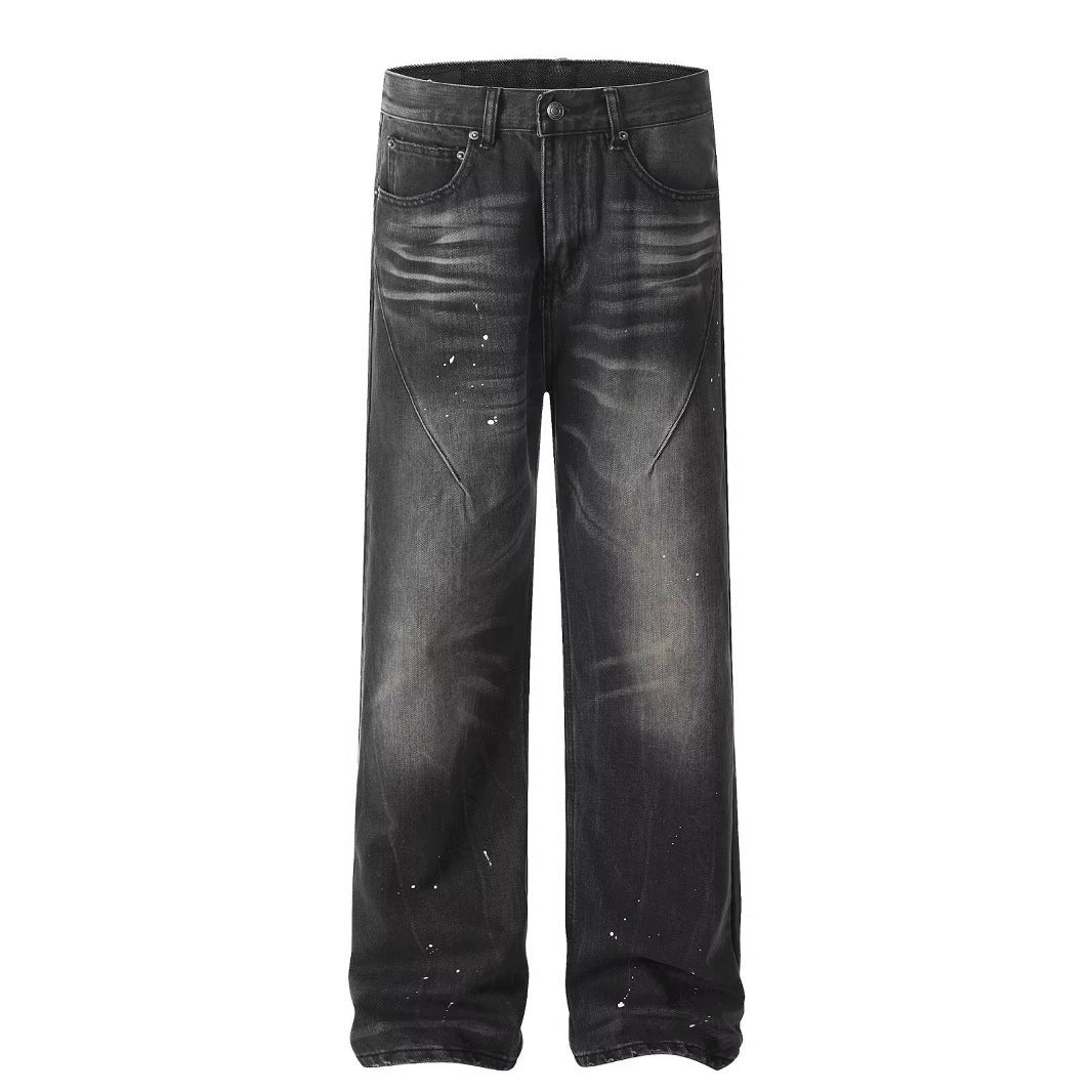 Washed Black Jeans Men's Retro Advanced GlamzKart