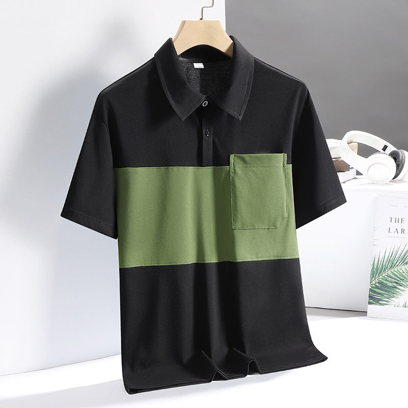 New Ice Silk Quick-drying Polo Shirt Men's Short-sleeved T-shirt GlamzKart