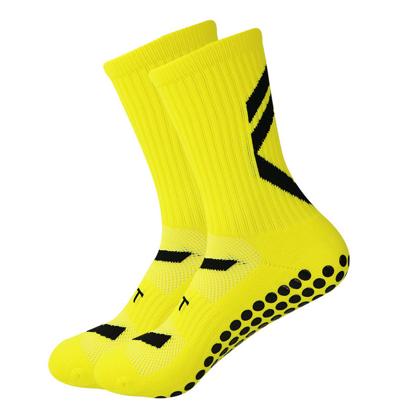 Non-slip Thickened Middle Football Shock-absorbing Wear-resistant Sports Socks Yellow 38 To 45 GlamzKart
