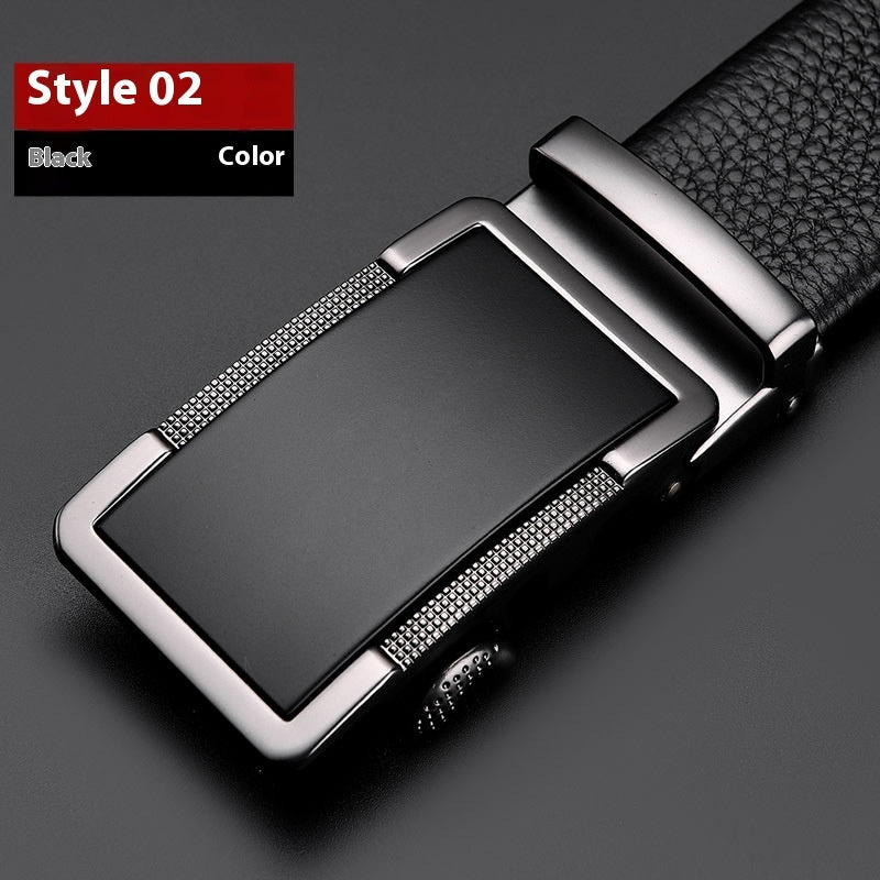 Men's Leather Comfort Click Pant Belt Gun Black GlamzKart