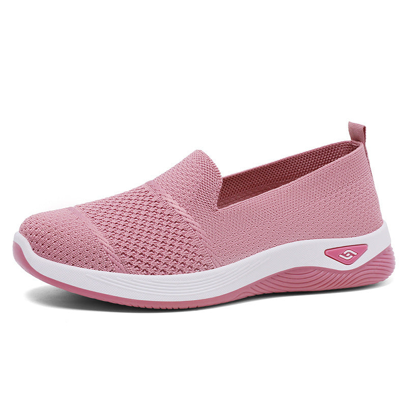 Shoes Soft Bottom Comfortable Old Beijing Cloth Shoes Shallow Mouth Pink GlamzKart