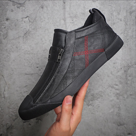 Leather Shoes Breathable Casual Fashion Low-top Sneakers GlamzKart